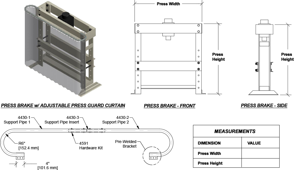 GUARDIANCOIL HPG6769 Hydraulic Press Guard Kit